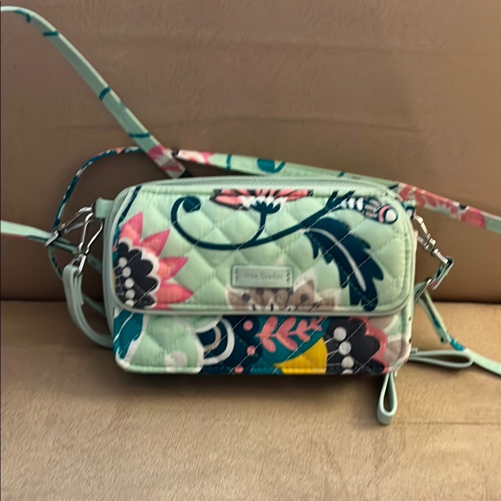 Vera Bradley Mint Green Floral Crossbody Bag